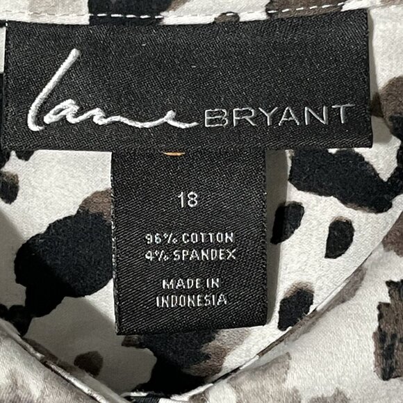 Lane Bryant Size 18 Animal Print Long Sleeve Button-Up Shirt - Picture 4 of 7